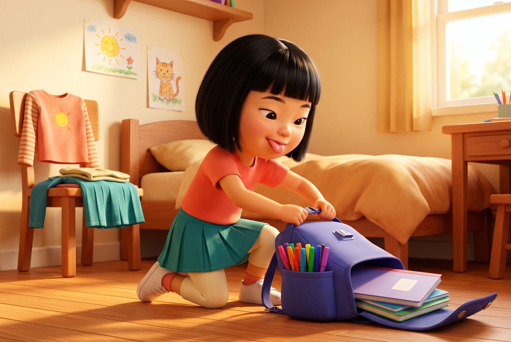 O Meu Primeiro Dia de Escola — página interior 1