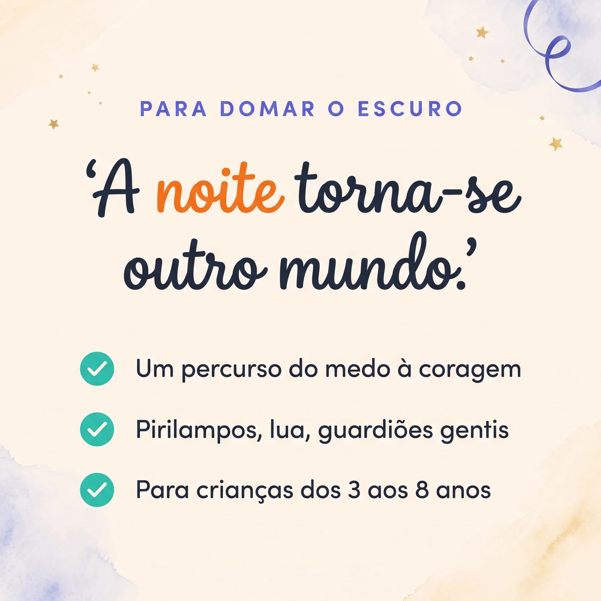 Já não tenho medo do escuro — cartão de produto