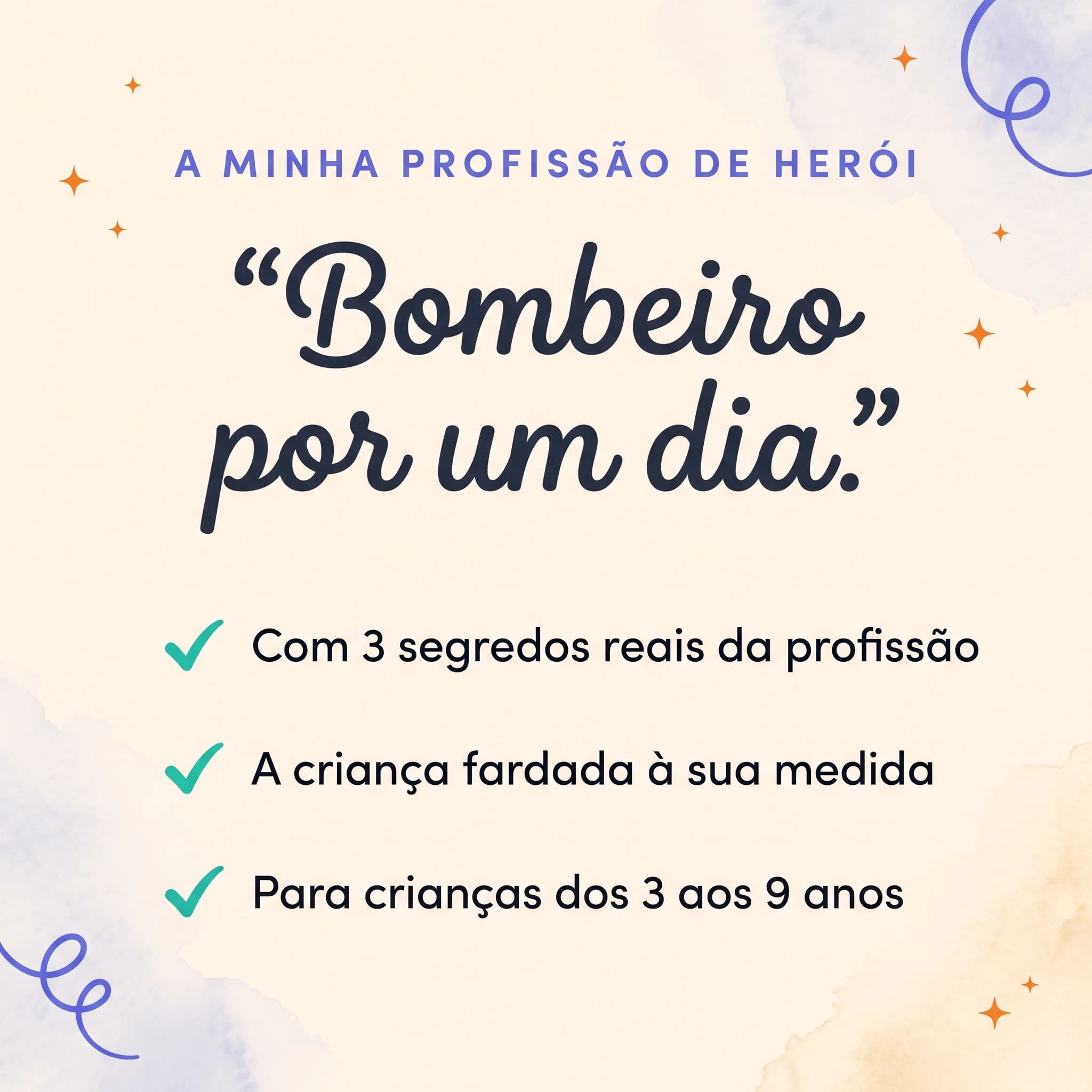 Bombeiro por um dia — cartão de produto