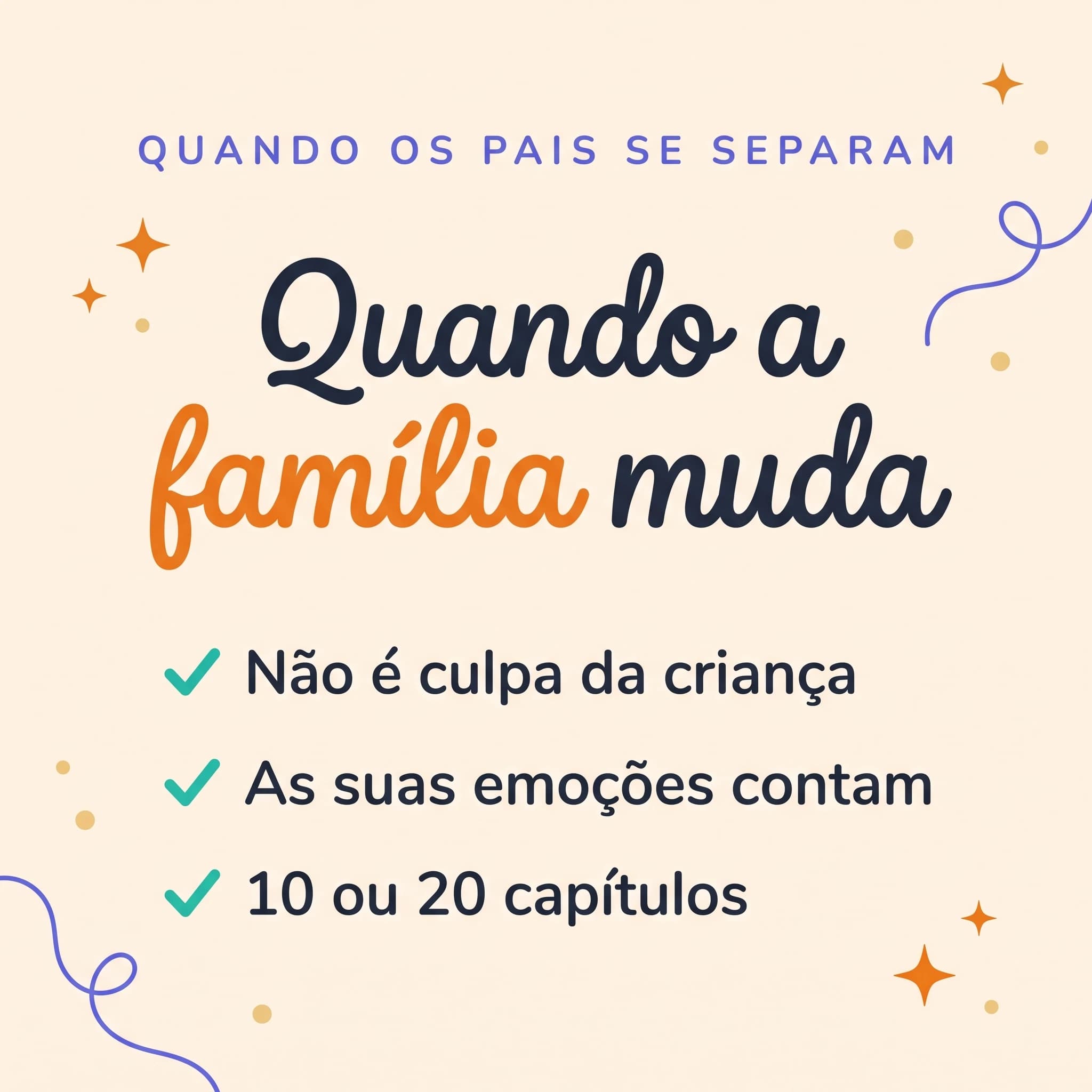 Quando a família muda: a separação dos pais — cartão de produto