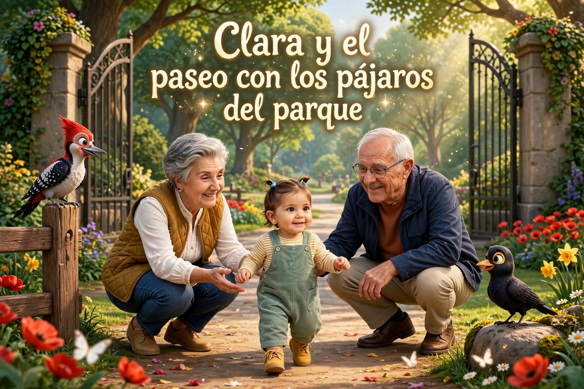 Clara y el paseo con los pájaros del parque